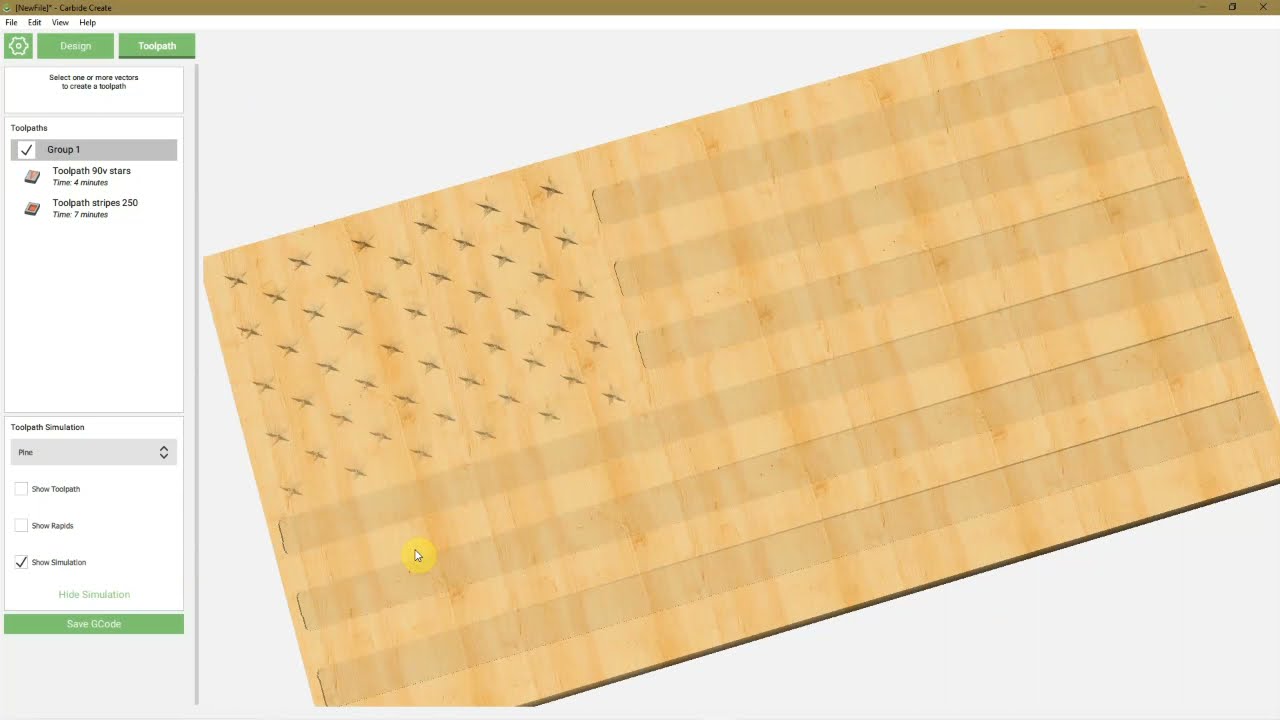 Carbide create Tutorial - American Flag Template