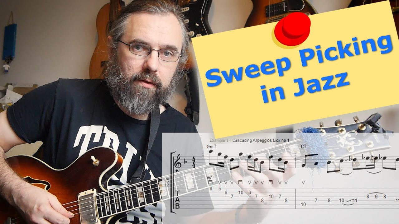 Sweep Picking Cascading Arpeggios - Great phrasing idea for your solos! - Jazz Guitar Lesson