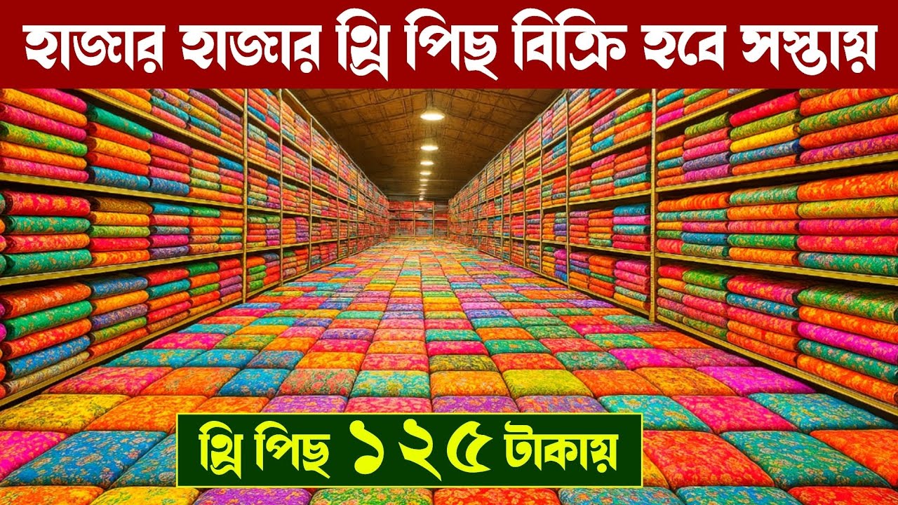 সবচেয়ে কমদামে  পাইকারী থ্রি পিছ কিনুন গাউছিয়া মার্কেট থেকে | wholesale three piece market in gausia 