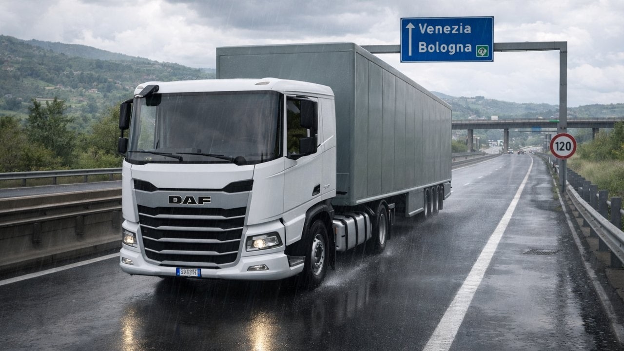 Driving a Truck in rainy weather in Italy - DAF XD - Euro Truck Simulator 2