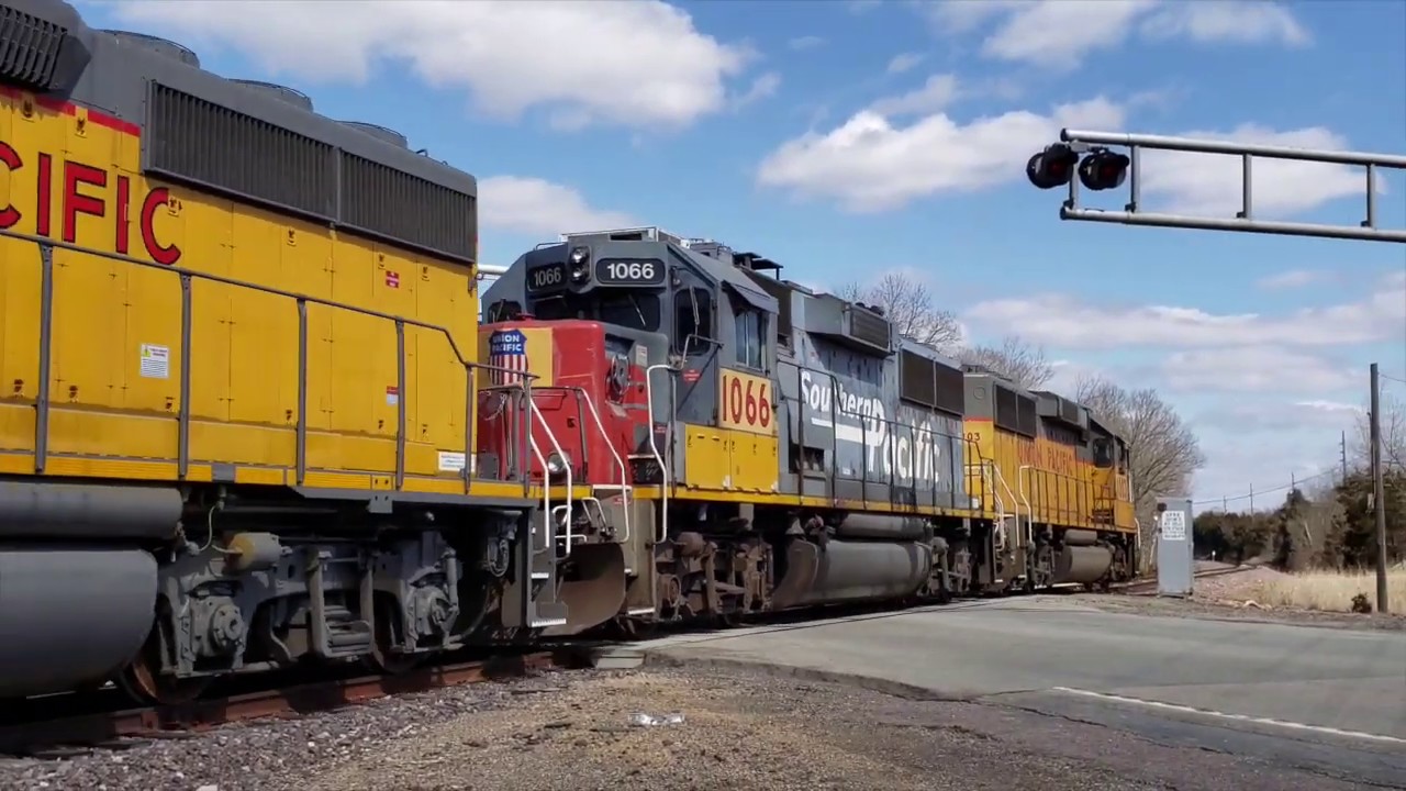 Union Pacific Railroad detour on the normally out-of-service ex-M&I Mosher Branch in Missouri, 2019