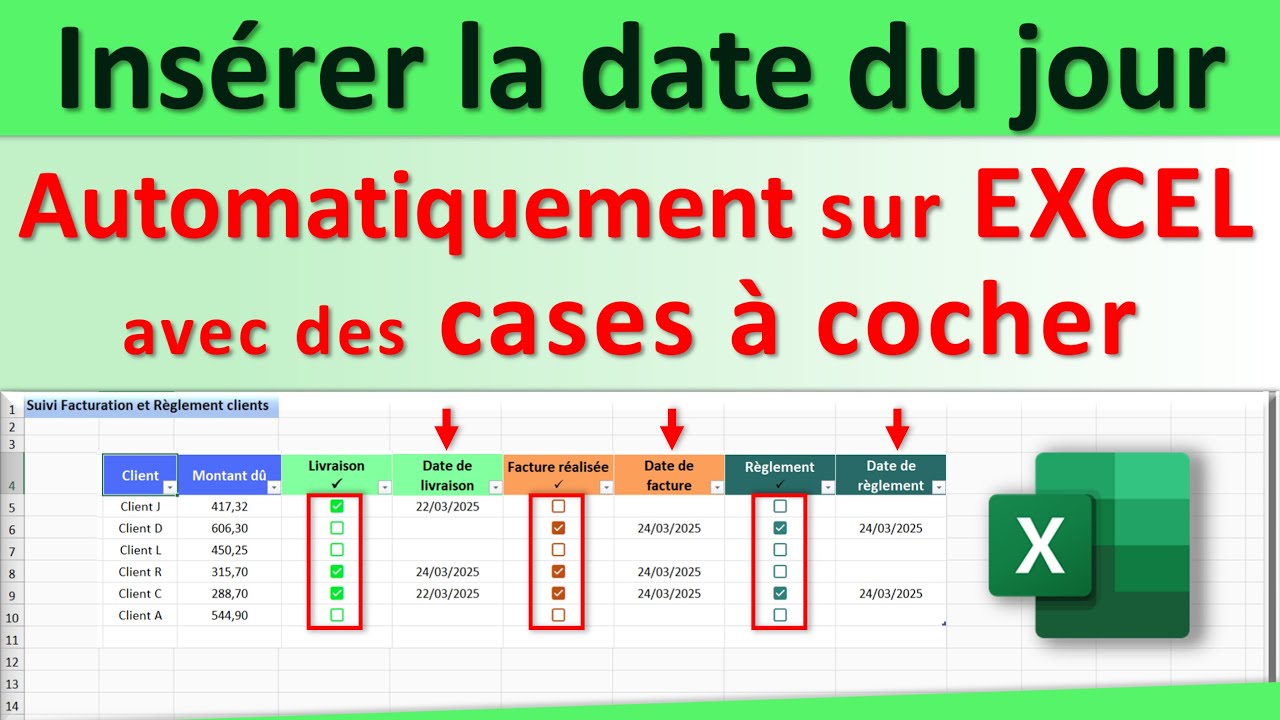 Excel : Insérer Automatiquement la Date du Jour avec des Cases à Cocher (sans formule) 👍