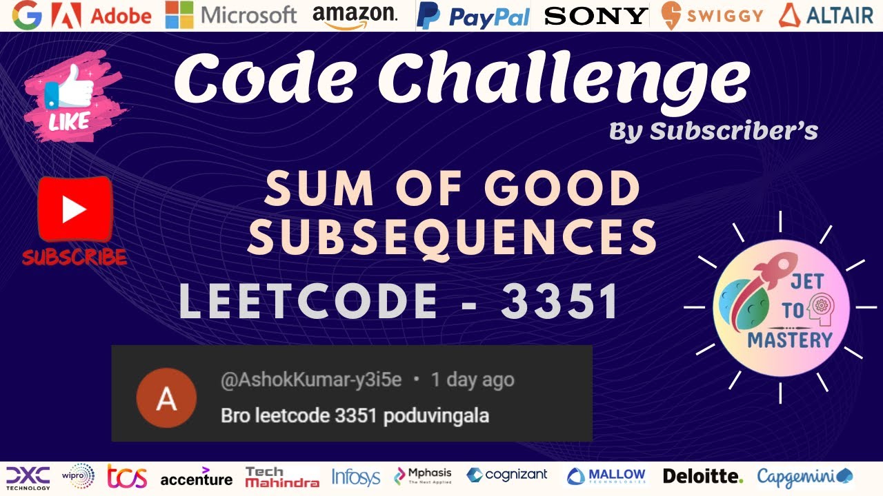 Sum Of Good Subsequences | Leetcode - 3351 | Java | Tamil