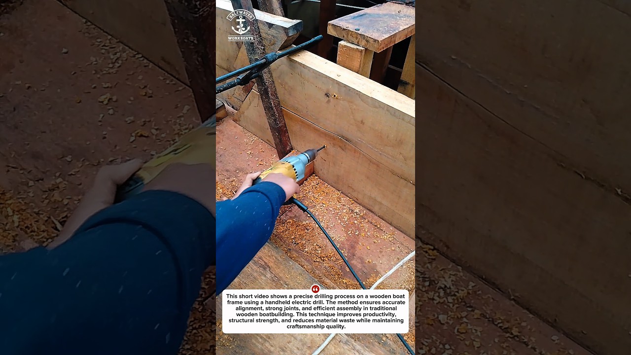 Precision Drilling Wooden Boat Frame | Traditional Shipbuilding Skills