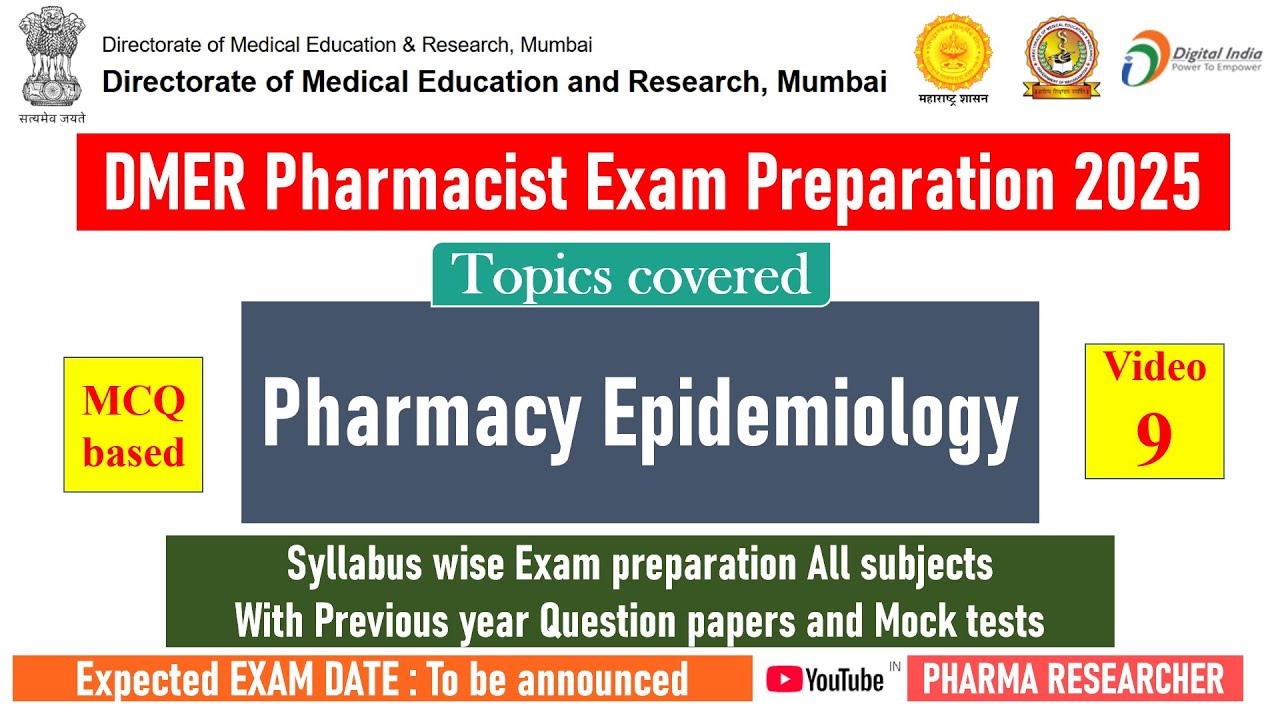 Pharmacy Epidemiology II DMER Pharmacist Exam Preparation 2025 II Part 9 