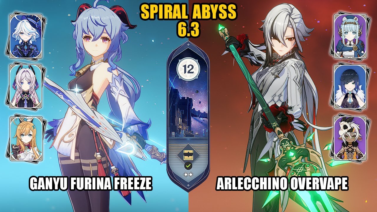 Ganyu Furina Freeze & Arlecchino Ineffa Overvape | Spiral Abyss 6.3 Luna 4 | Genshin Impact