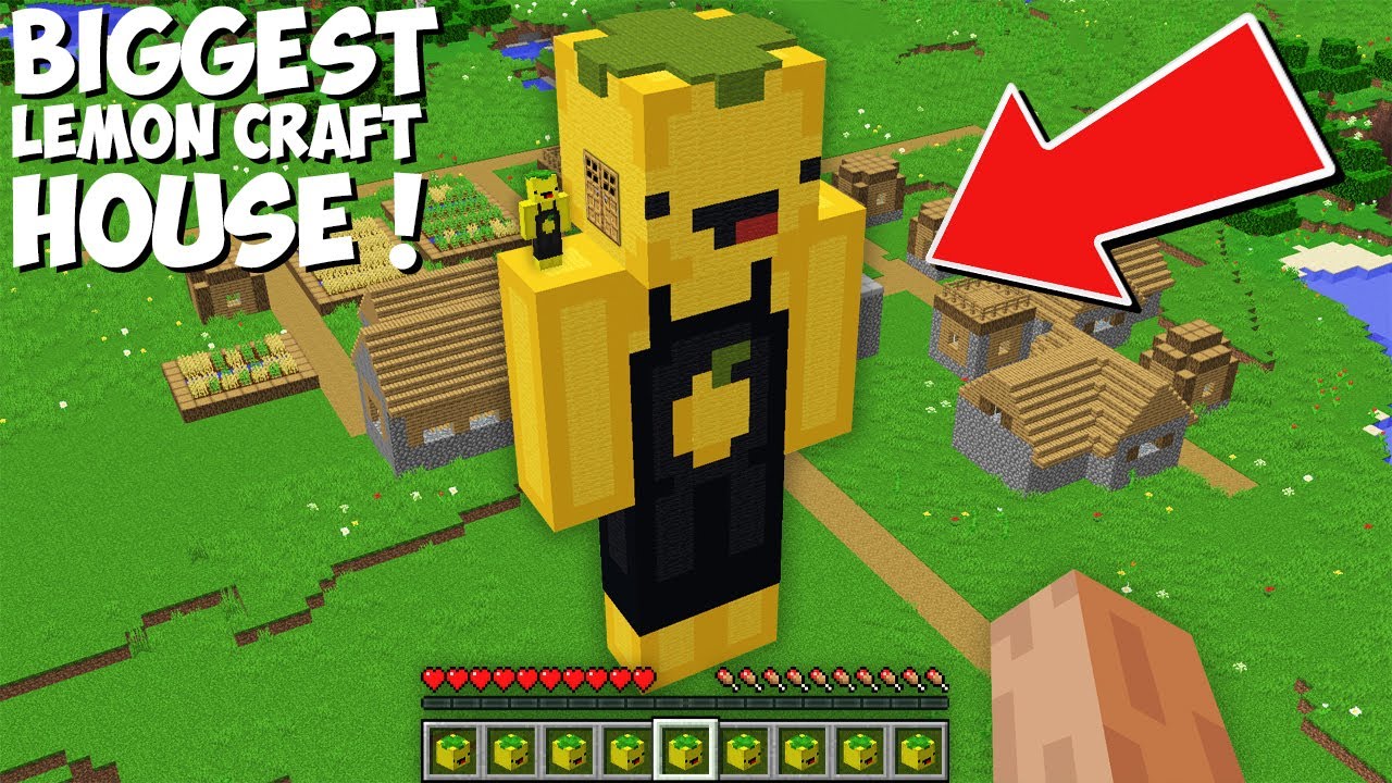 Who built A BIGGEST LEMON CRAFT WITH A HOUSE IN HIS HEAD in Minecraft ? HOUSE IN ME !