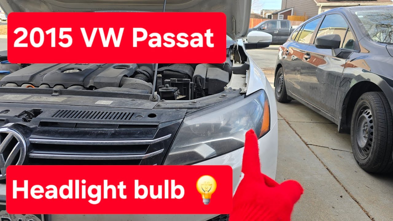 Как заменить лампу в фарах VW Passat 2015 года