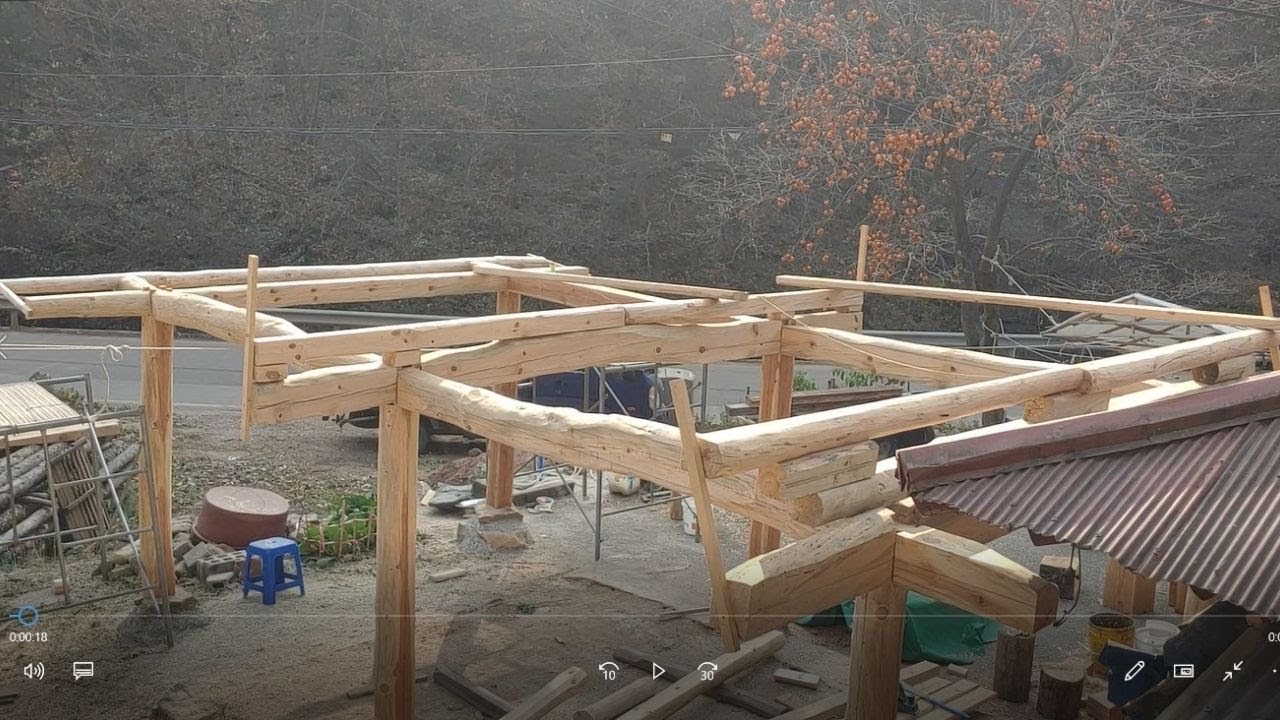 House10-평면지붕 작업중 - 한옥기법으로 창고 만들기,한옥,목수,목공,전통,wood.K Woodworking