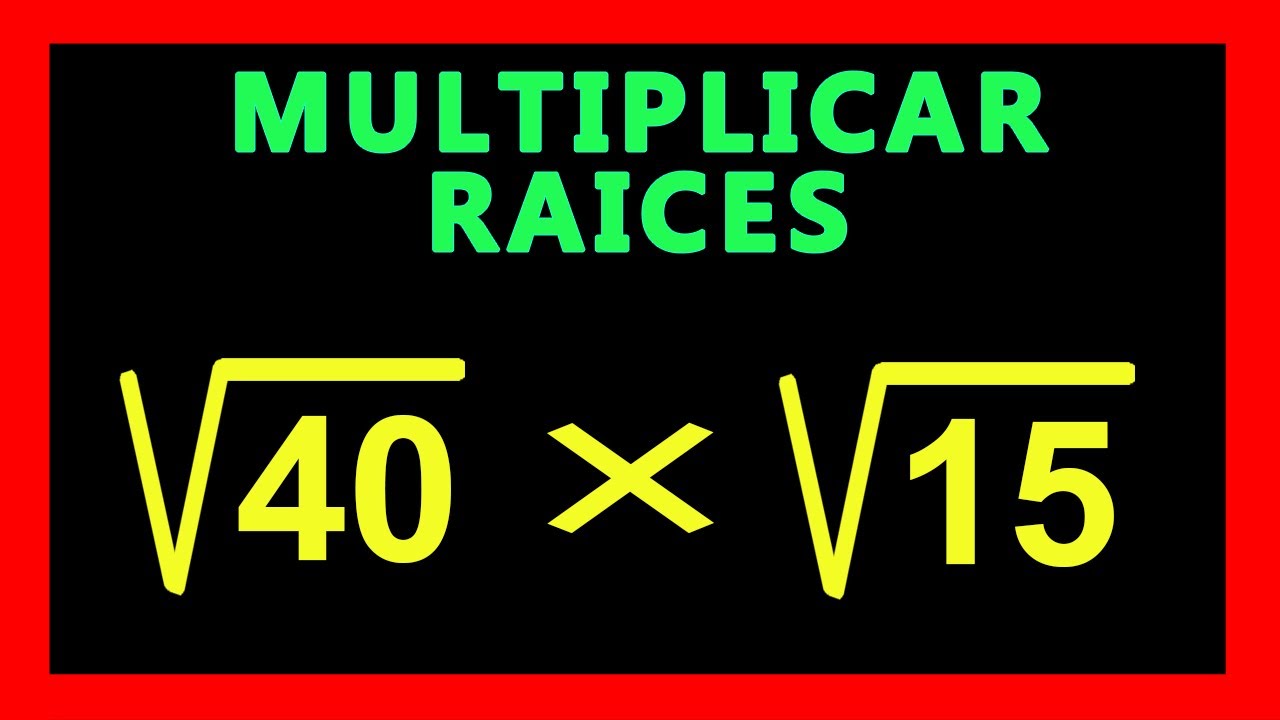 ✅👉 Multiplicacion de Radicales sin Indice ✅ Como multiplicar Radicales