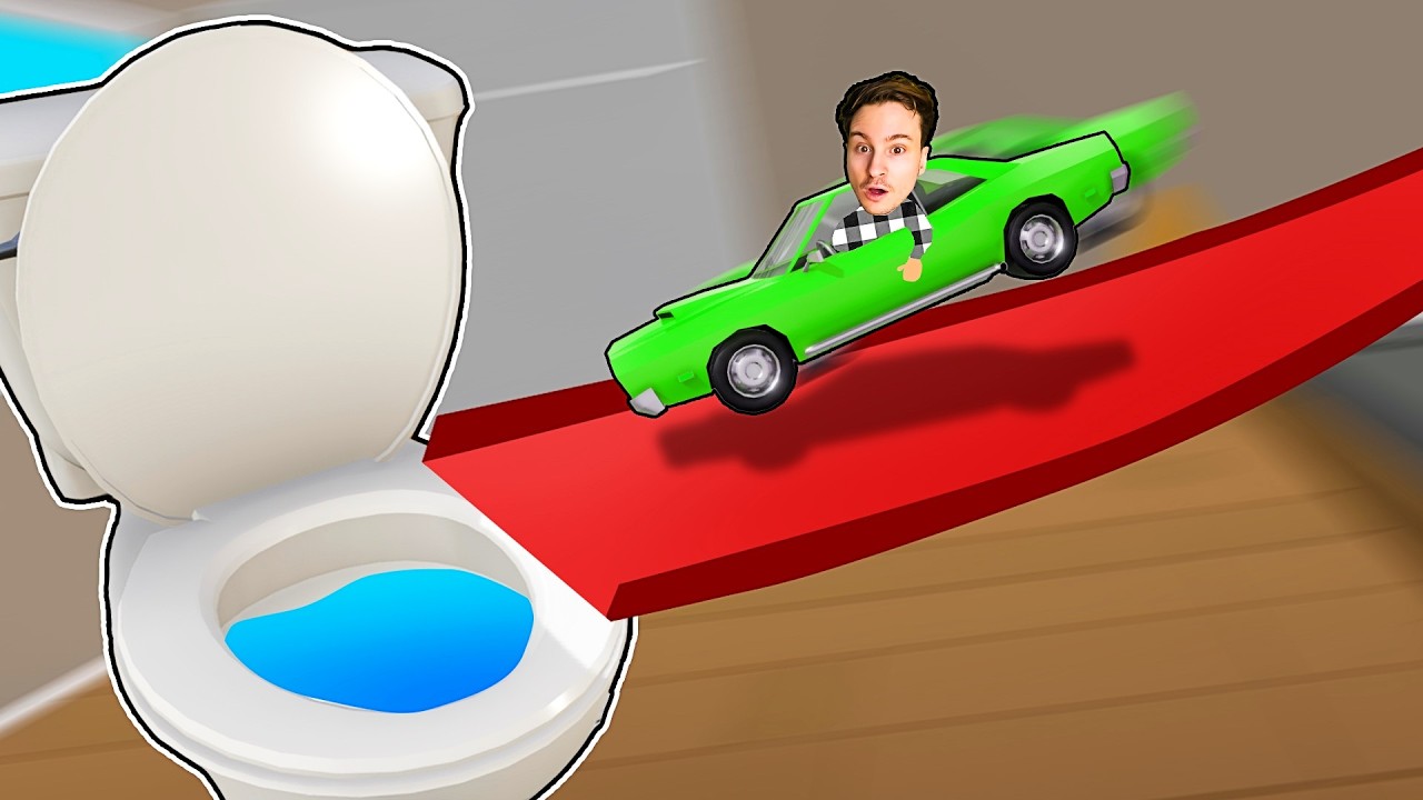J'AI CONDUIT UNE VOITURE MINIATURE ET TOMBÉ DANS LES TOILETTES GÉANTES !!!