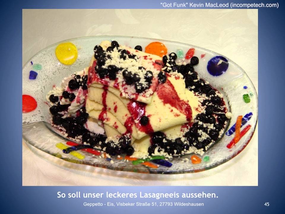 Präsentation Geppetto Eis Spaghetti und Lasagne NEU