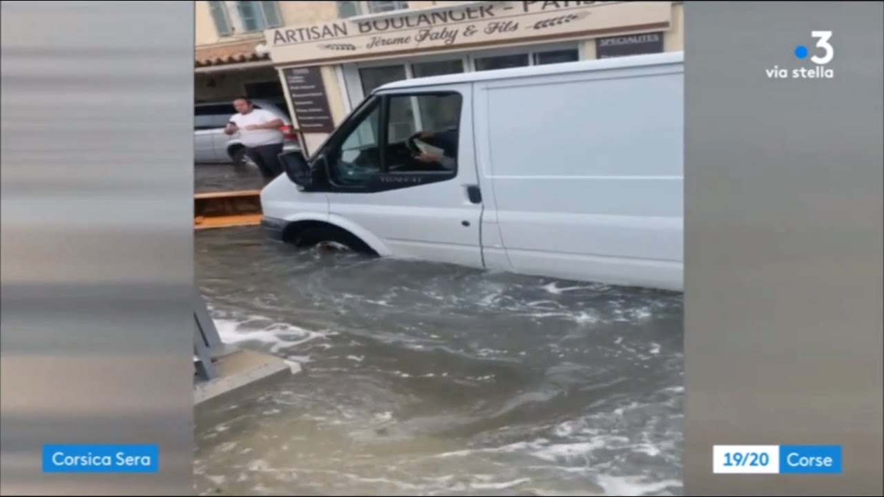 Le port de Bonifacio inondé