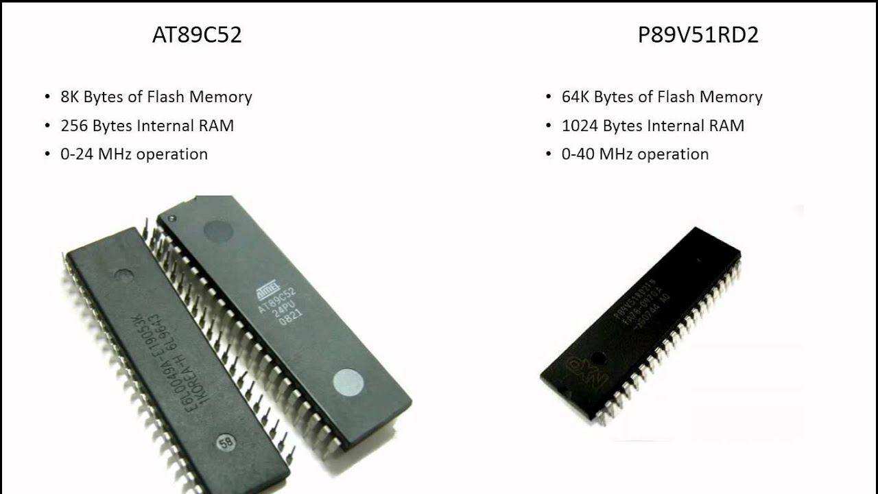 General introduction to 8051, AVR, PIC, SPI, I2C, CAN