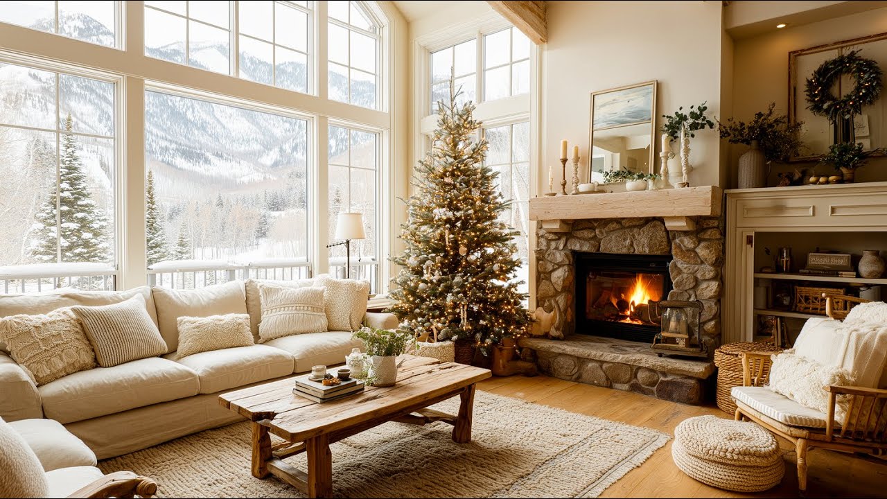 Cozy Christmas Living Room Jazz 🎄🔥 | 2 Hours of Relaxing Holiday Music & Fireplace Ambience