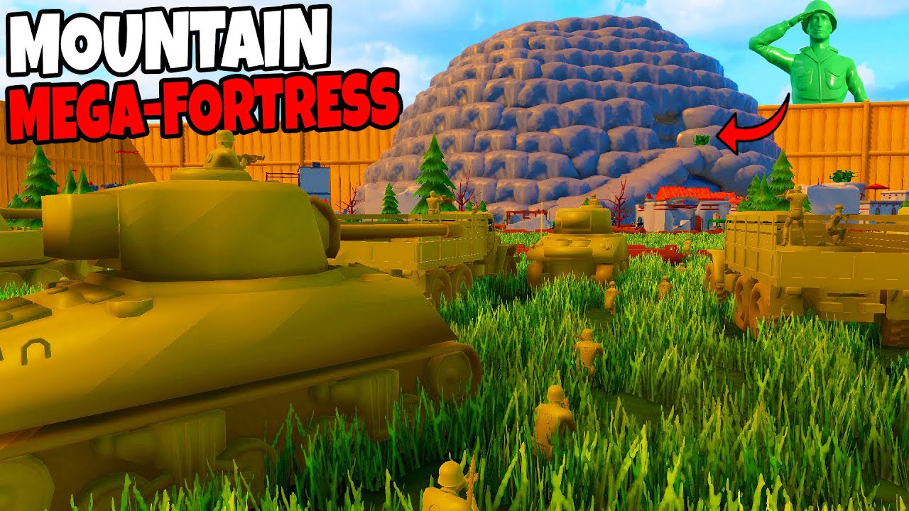 Green Army Men Mountain MEGA-FORTRESS Under Siege! - Attack on Toys