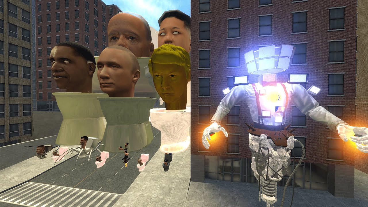 NEW MECHA TV MAN AND OTHER BOSSES they set up an ambush for SKIBIDI TOILETS BOSSES in Garry's Mod !