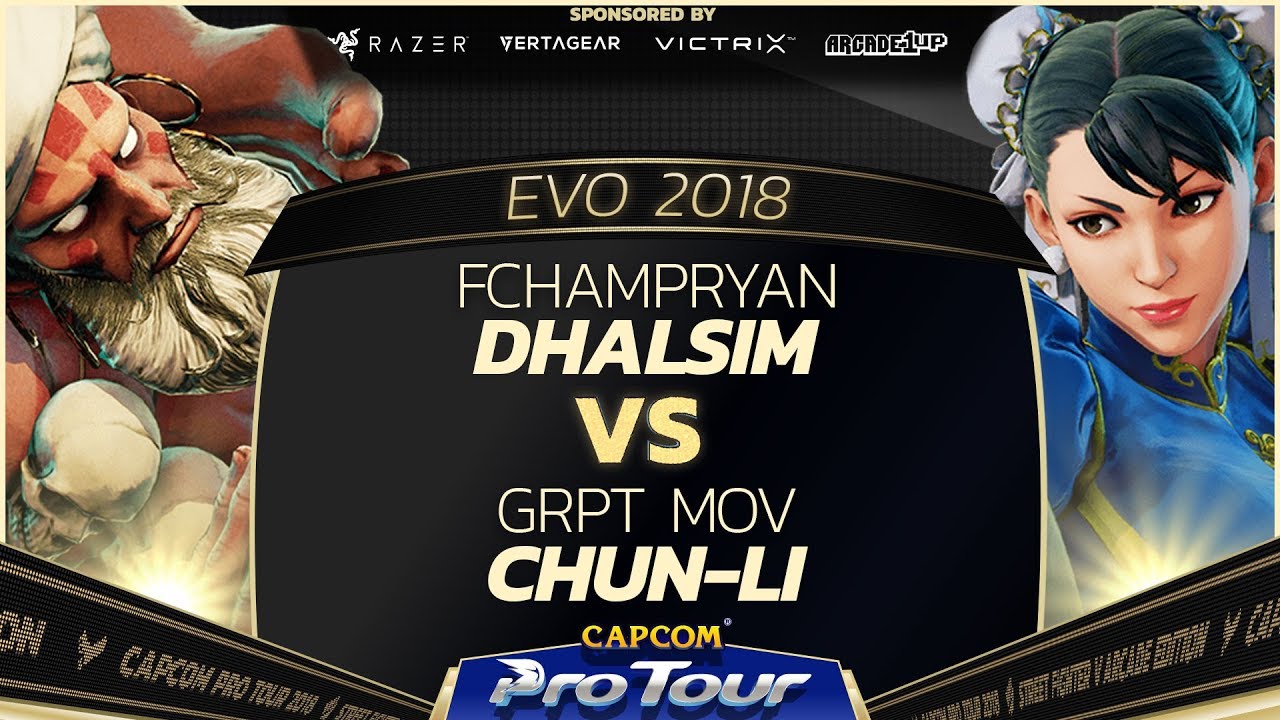 Fchampryan (Dhalsim) vs GRPT MOV (Chun-Li) - EVO 2018 - Semi Finals - SFV - CPT 2018