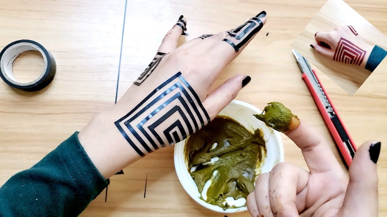 حنه شرائط سودانية رووووعة  Easy sudanese (henna/mehndi) design using the tape