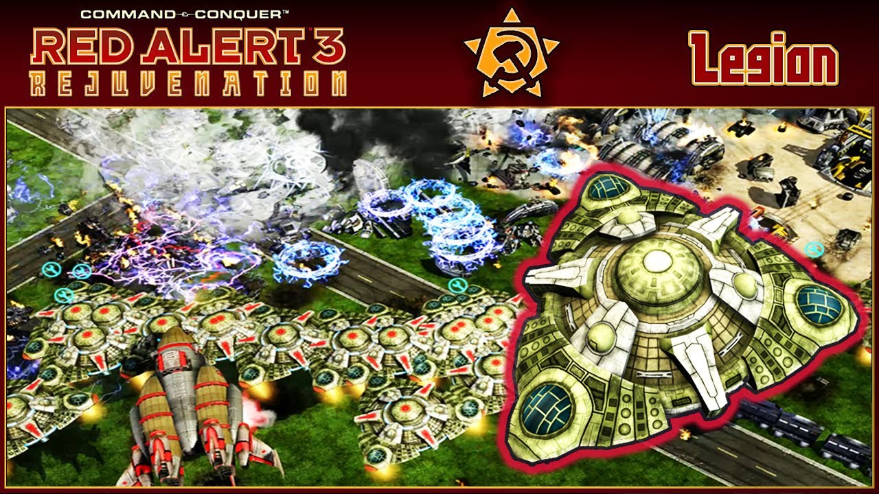Command & Conquer Red Alert 3 skirmish | Rejuvenation Mod (Legion) 1 VS 2 Brutal AI Enemies