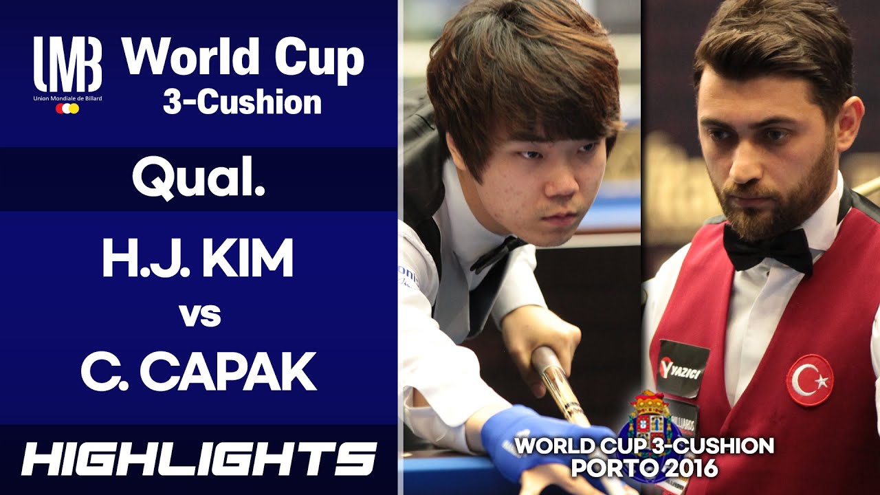 [Porto World Cup 3-Cushion 2016] Q Round - Can CAPAK (TUR) vs KIM Heang Jik (KOR). H/L