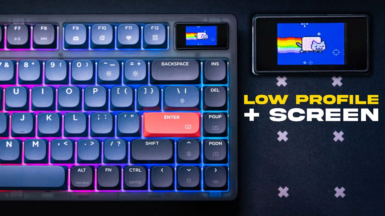 Ajazz AK832 Pro - Budget Low Profile Keyboard w/ Screen