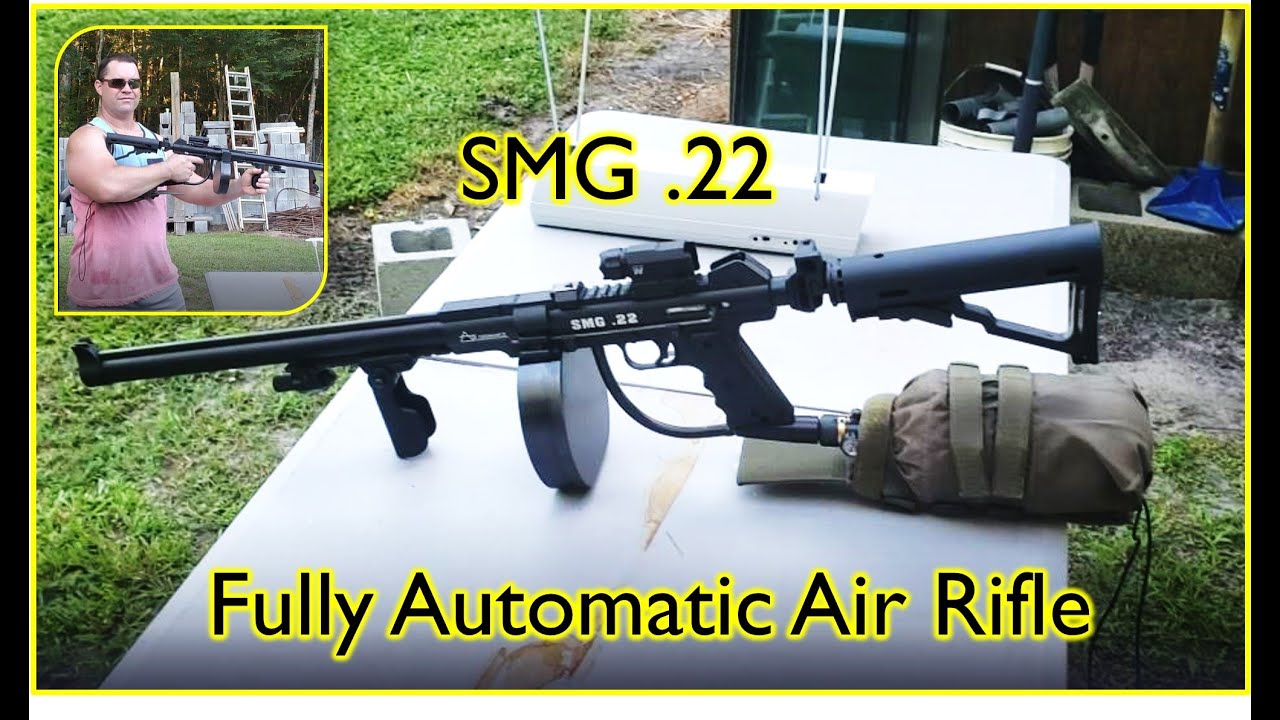 Развлекаемся с полностью автоматической пневматической винтовкой SMG .22