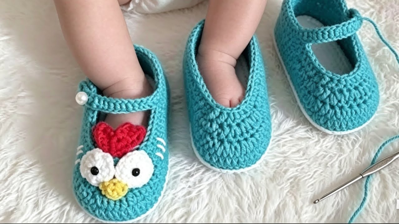 . Sapatinho Galinha pintadinha em crochê 3 a 6 meses (Destros) #semprecirculo #professoraelisacroche