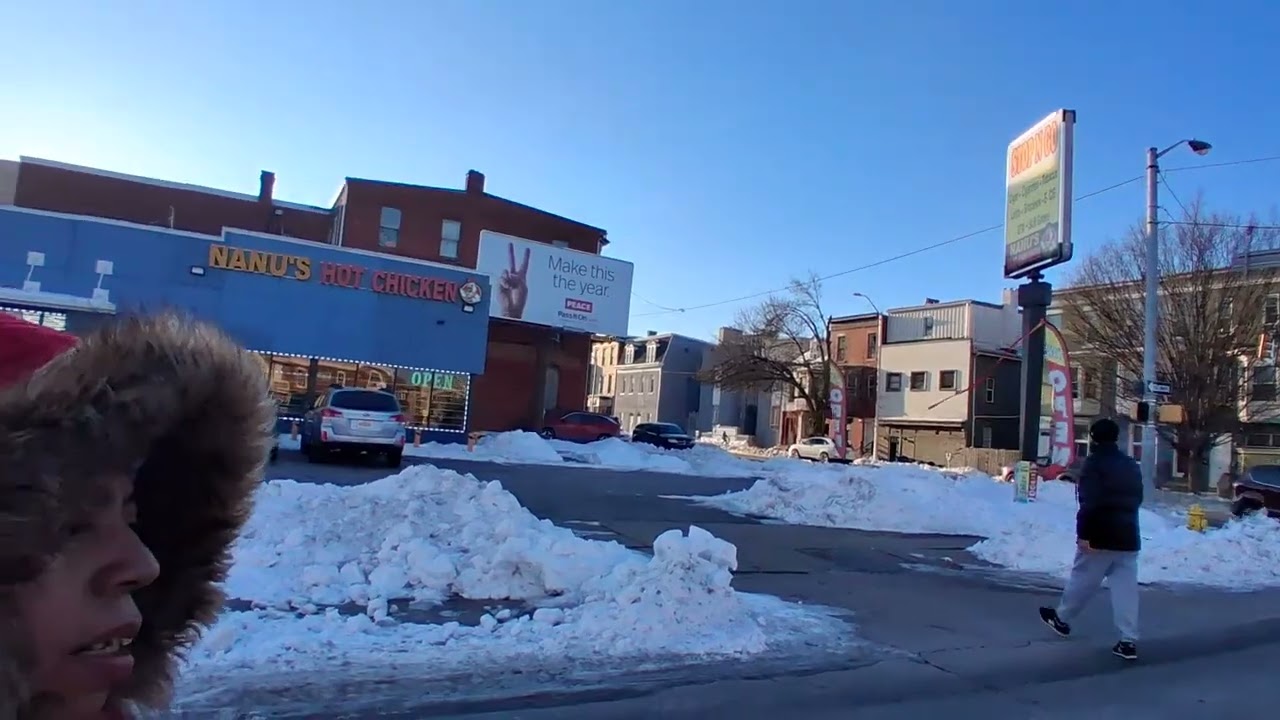 York Pa city January 31 2026 February 1 2026 walking 578 house 🏠 to the bubble house snow part 4
