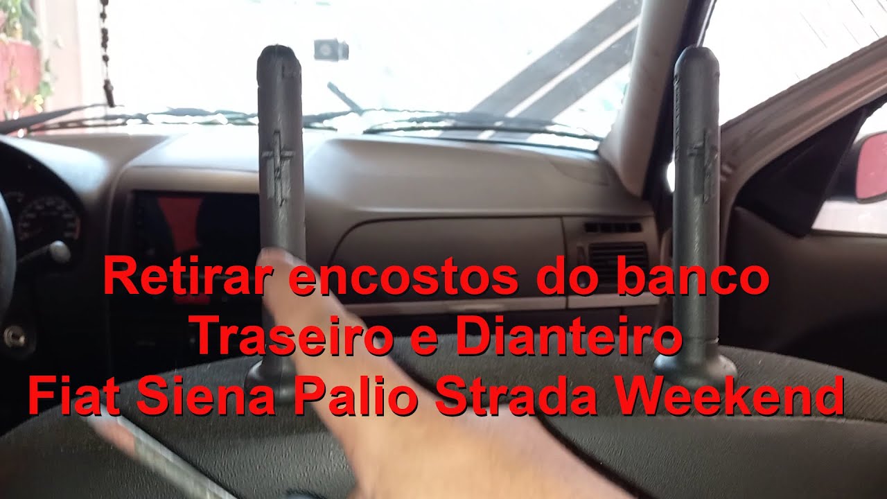 Retirar encosto de cabeça dos bancos dianteiro traseiro Fiat Palio Siena Weekend Strada