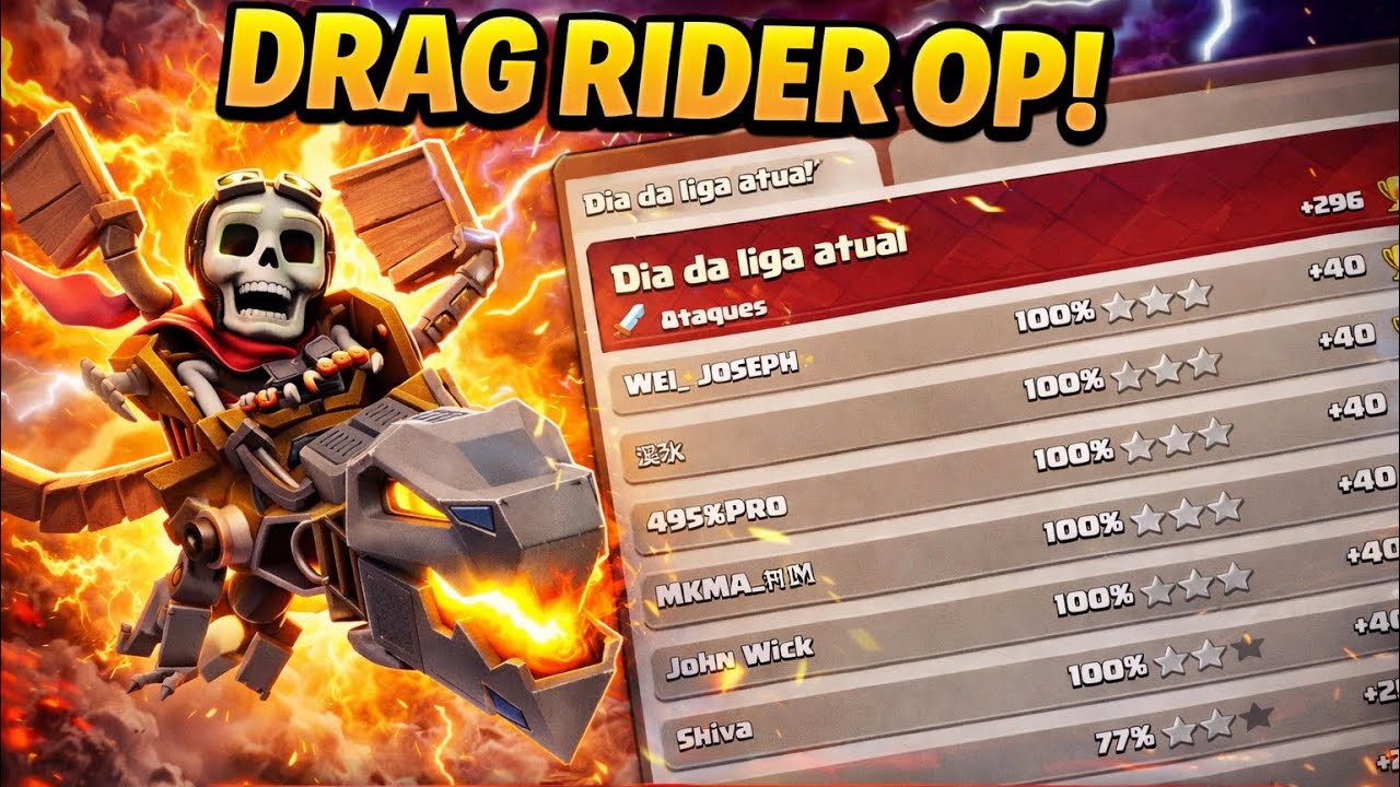 Drag rider explicado push - clash of clãs