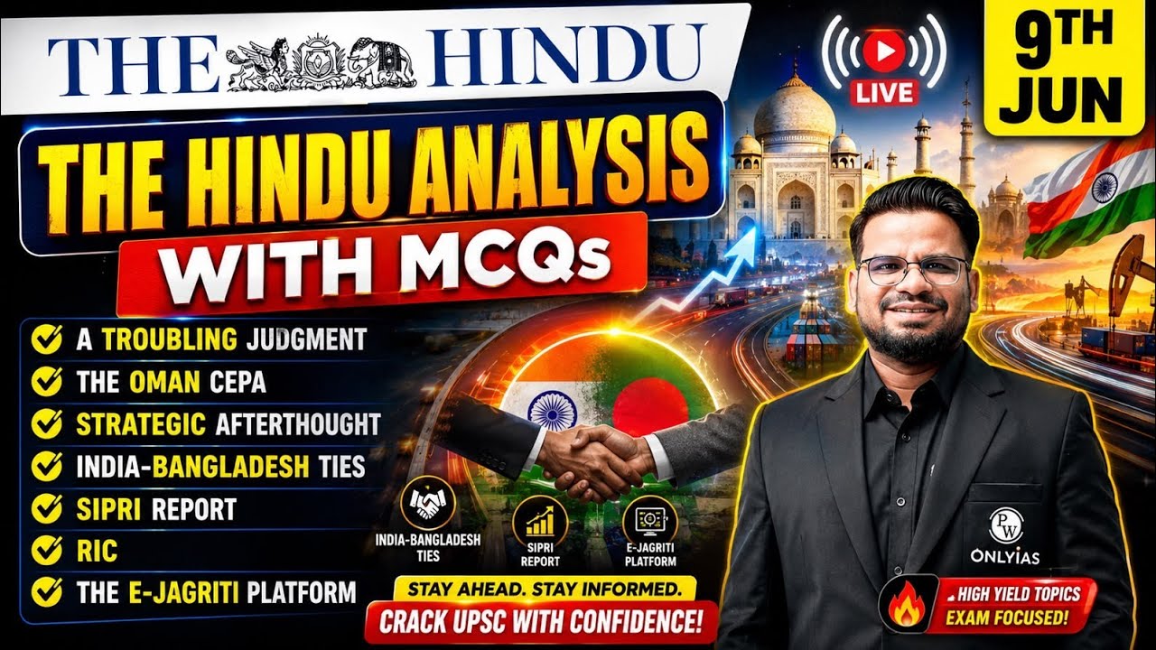 The Hindu Analysis | 9th June 2026 | The Hindu Newspaper  - Practice Questions | Prashant Sir