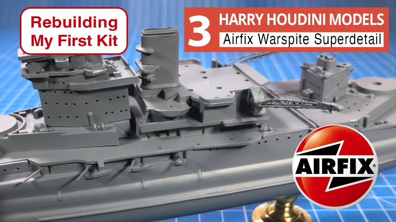 3 СУПЕР ДЕТАЛИЗИРОВАННЫХ надстройки на моей трибьют-версии Airfix Warspite с большим количеством ...