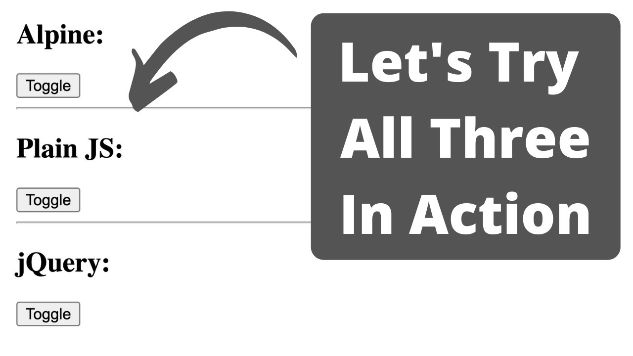 Alpine.js vs jQuery vs Vanilla JS: Example + NEW Course!