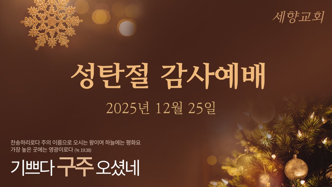 [세향교회] 2025년 12월 25일 성탄절 감사예배
