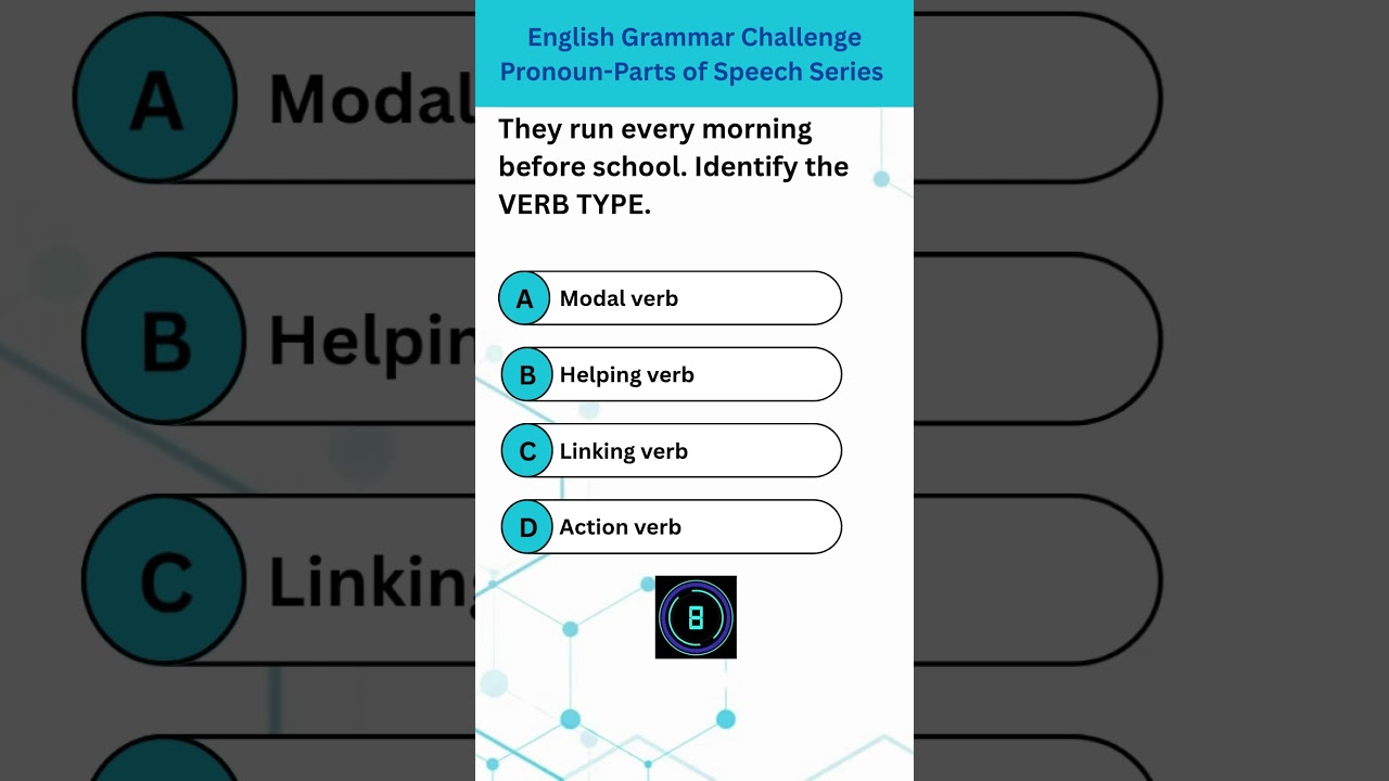 Q6 Verb MCQ to Test Your Grammar Genius! | Action, Helping, Linking & Modal Verbs | Quiz Challenge