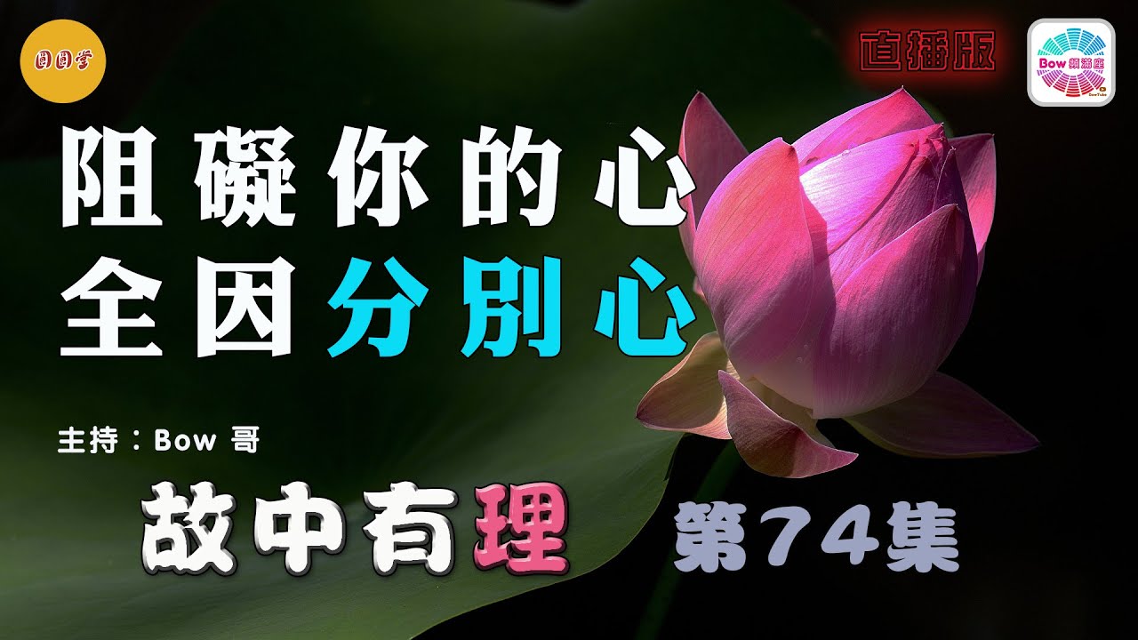阻礙你的心，全因分別心&ndash; 故中有理 Discriminating Mind - The truth in the story (ep74) 直播版