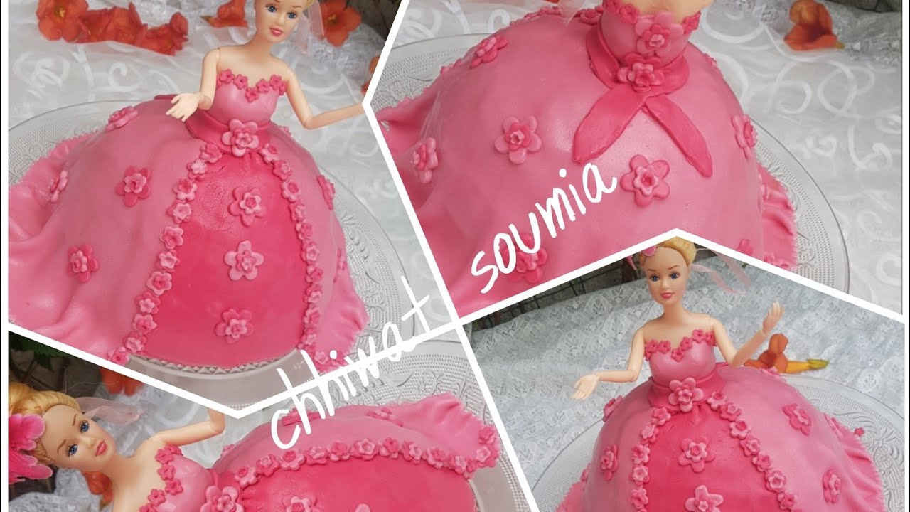 #كيك ديزاين لليعيد الميلاد البنات علی شكل باربي بكاناش الشكلاطة 
#Gateau Barbie recette cake design
