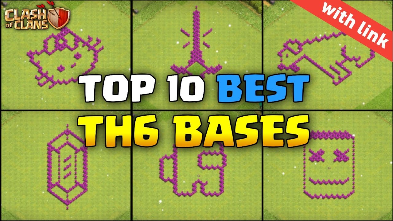 Top 10 Best TH6 Funny/Troll/Art Bases 2024 | Town Hall 6 Best Artistic Bases Copy Link