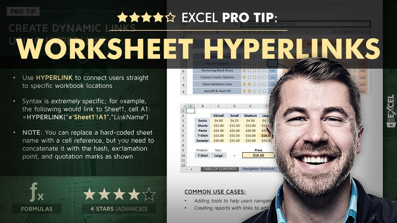 EXCEL PRO TIP: Hyperlinking Between Worksheets