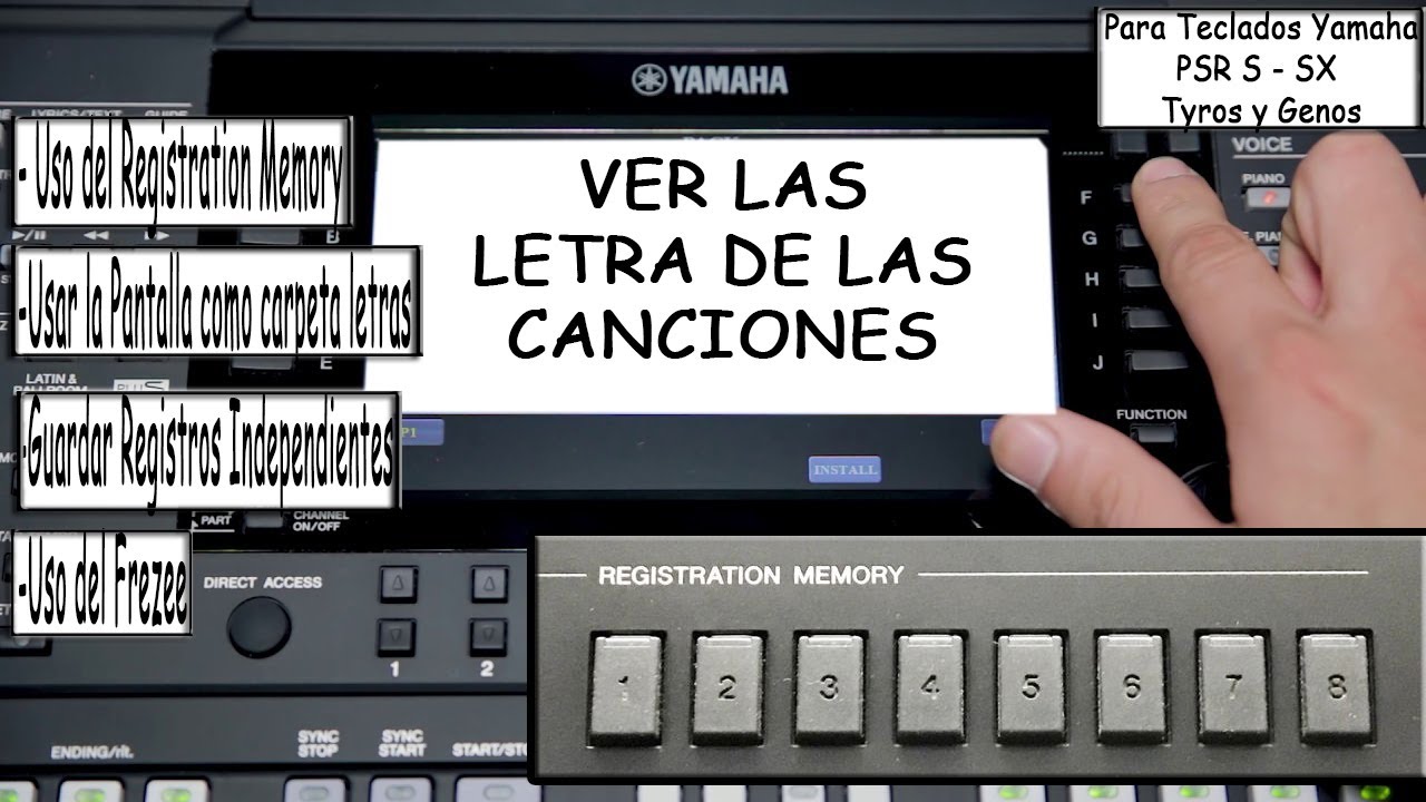 Uso del Registration Memory, Usar la Pantalla del Teclado como Carpeta de Letras