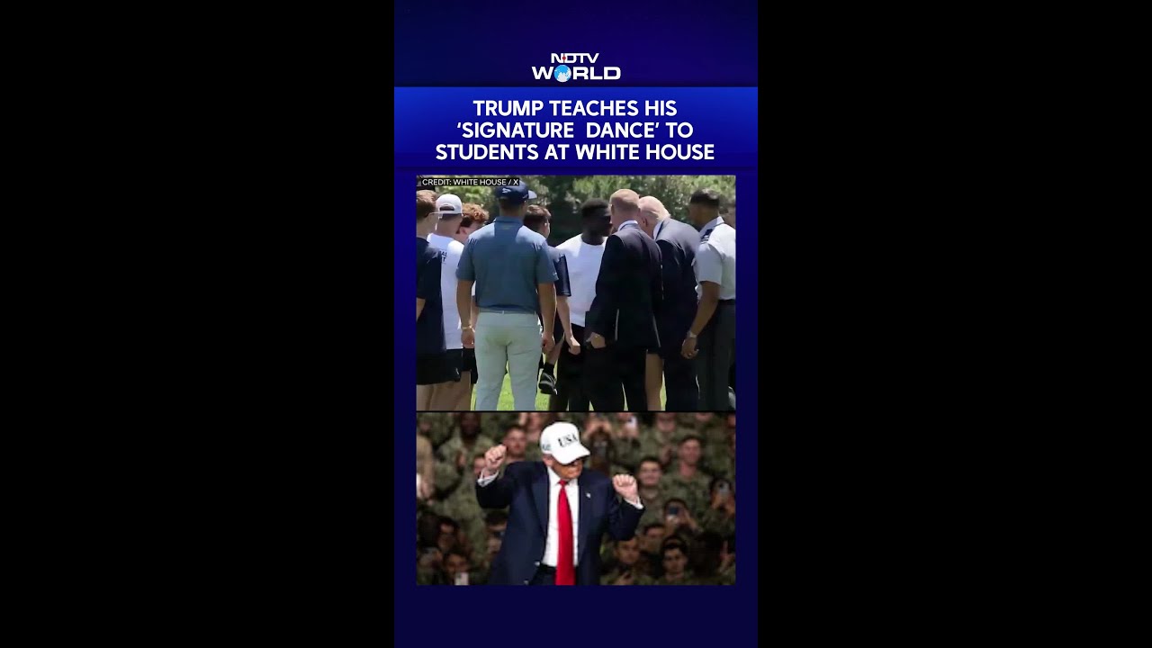 US President Donald Trump Teaches His 'Signature Dance' To Students At White House