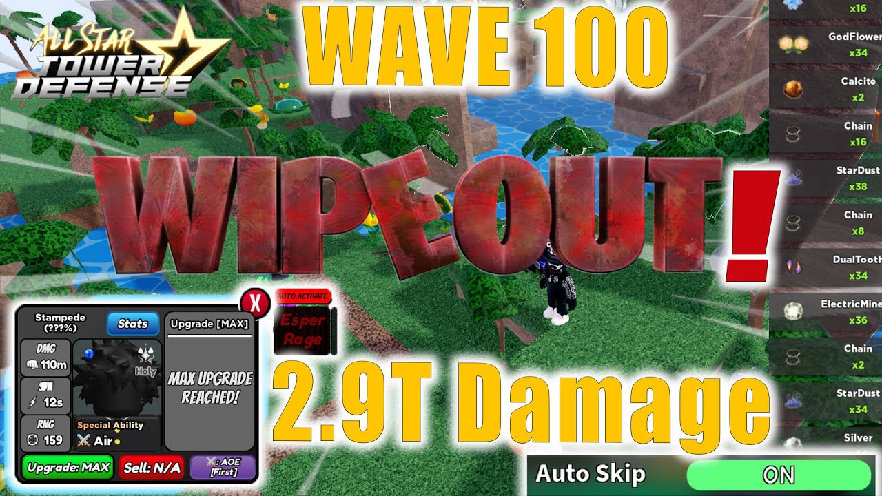 2.9T Damage (7Star MOB) Material ORB Farming | Solo Gameplay | Roblox All Star Tower Defense.