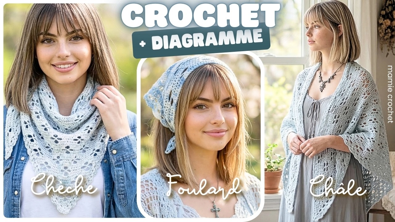 😮✨ CROCHET ADDICTIF : 3 STYLES IRRÉSISTIBLES… AVEC DIAGRAMME !!!  😱 😍  TUTO ELYA @MamieCrochet
