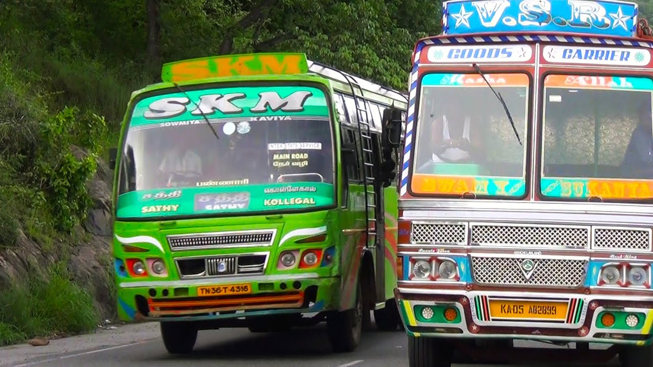 Private Bus Speed Driving In Downhill drive at dhimbam Hills 