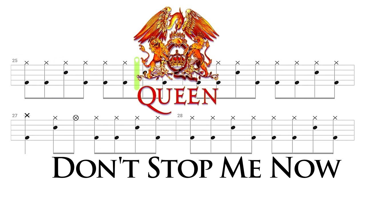 Queen – Don't Stop Me Now (🔴 Drum Notation | Tutorial) 