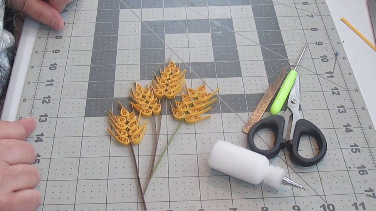 Quilling (paperolle) : Fleur #3 , Tiges de blé .