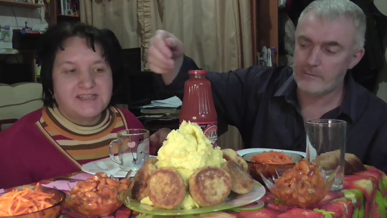MUKBANG RUSSIA|MASHED POTATOES|ПЮРЕШКА|РЫБКОТЛЕТЫ|ФАСОЛЬ ЗАПЕЧЕНАЯ|МОРКОВЬ|ТОМАТОсок|먹방|ДОМАШНЯЯ ЕДА