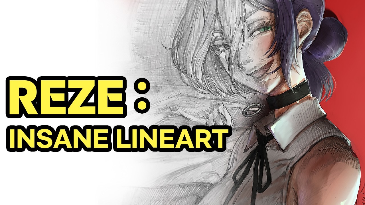 The Most EXPLOSIVE Lineart: REZE | 체인소맨 레제 역대급 선화 과정 | チェンソーマン：レゼ したがき