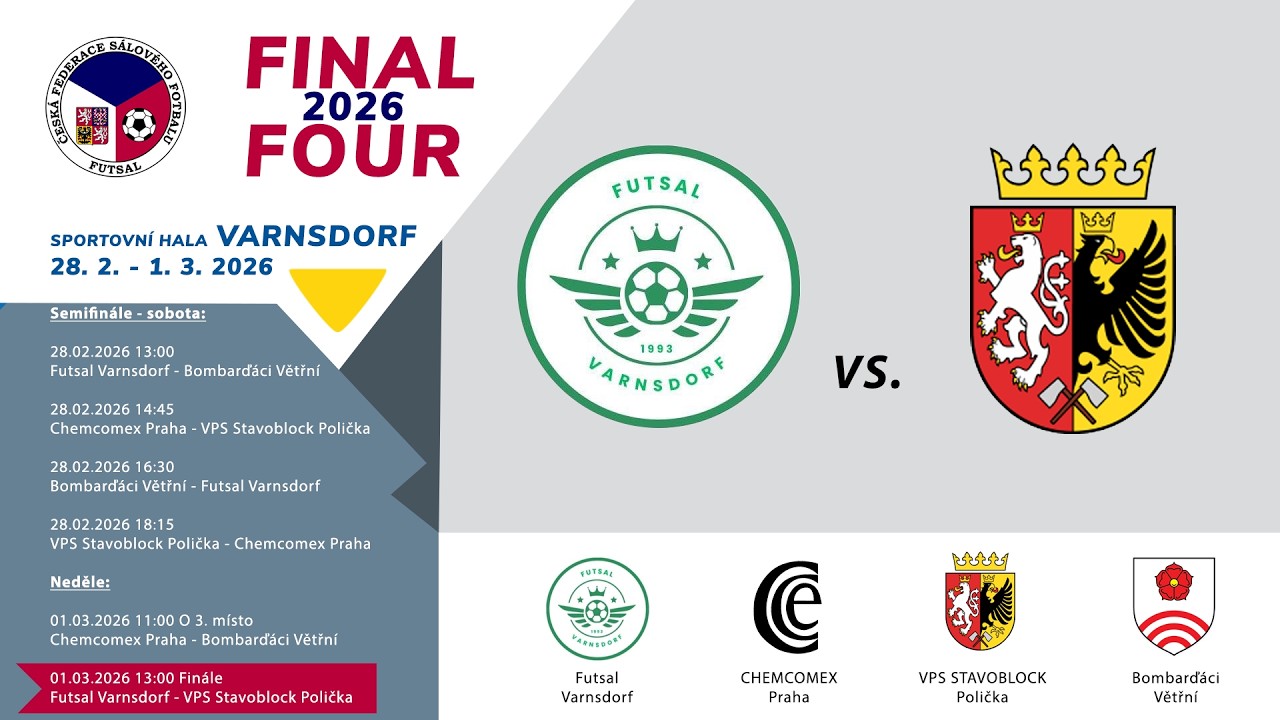 Final Four 2026 | FINÁLE Futsal Varnsdorf - VPS Stavoblock Polička
